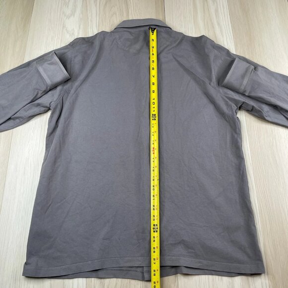 NWT Mr. P. Mens Gray Long Sleeve High Low Hem Button Up Shirt - Picture 12 of 12